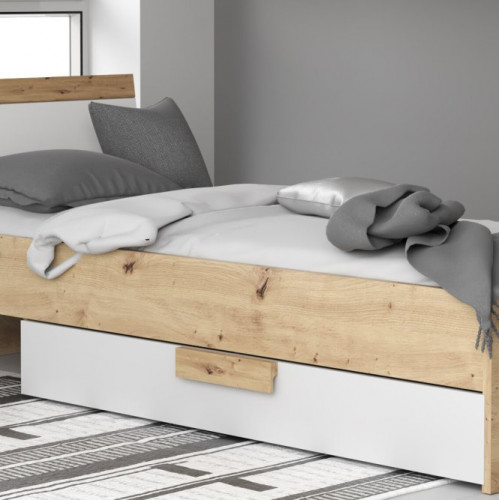 Кровать Forte ARKINA LBLL012 120 дуб артизан-белый