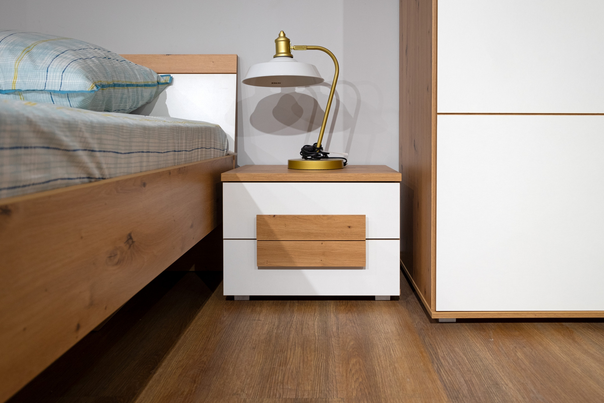 Кровать Forte ARKINA LBLL012 120 дуб артизан-белый