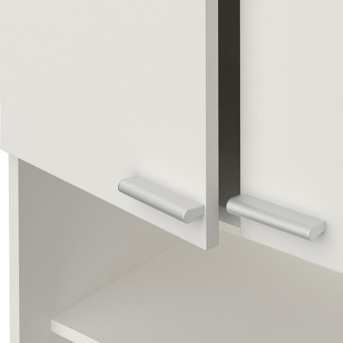 IDEA Высокий шкаф 4 двери + 1 ящик КОРАЛ белый