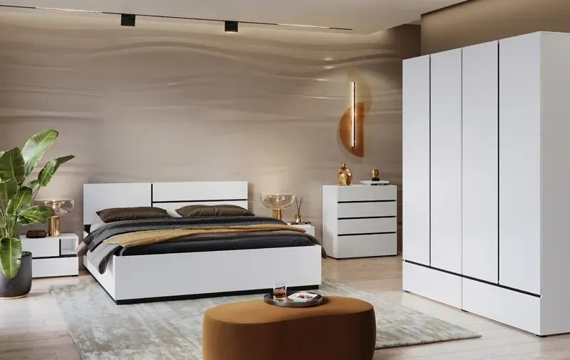 Комод на 4 ящика Helvetia CROSS S 249WMY28 (белый-черный)