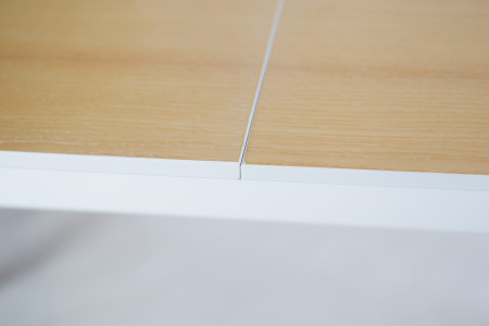Стол обеденный раскладной BIO- Лофт Сингл (столешница ясень, каркас и ножки белый)