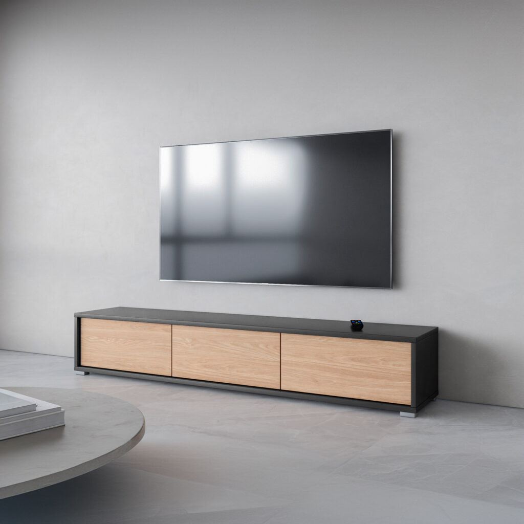 Тумба под телевизор навесная Helvetia FRIDA 24JDMT38 (антрацит/дуб промасленный)