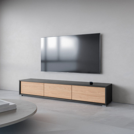 Тумба под телевизор навесная Helvetia FRIDA 24JDMT38 (антрацит/дуб промасленный)