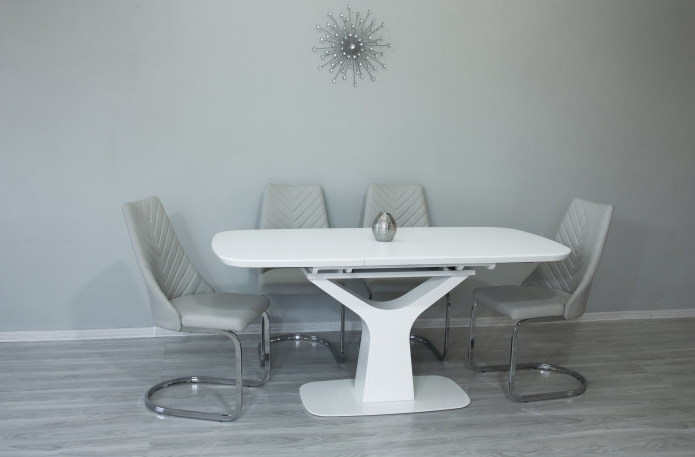 Стол обеденный модерн EVRO- Utah Т7083 белый сатин