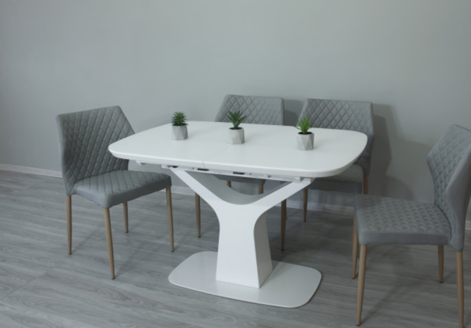 Стол обеденный модерн EVRO- Utah Т7083 белый сатин