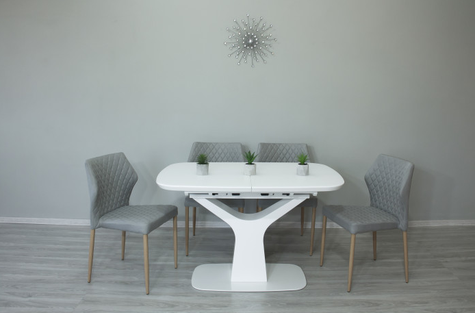 Стол обеденный модерн EVRO- Utah Т7083 белый сатин