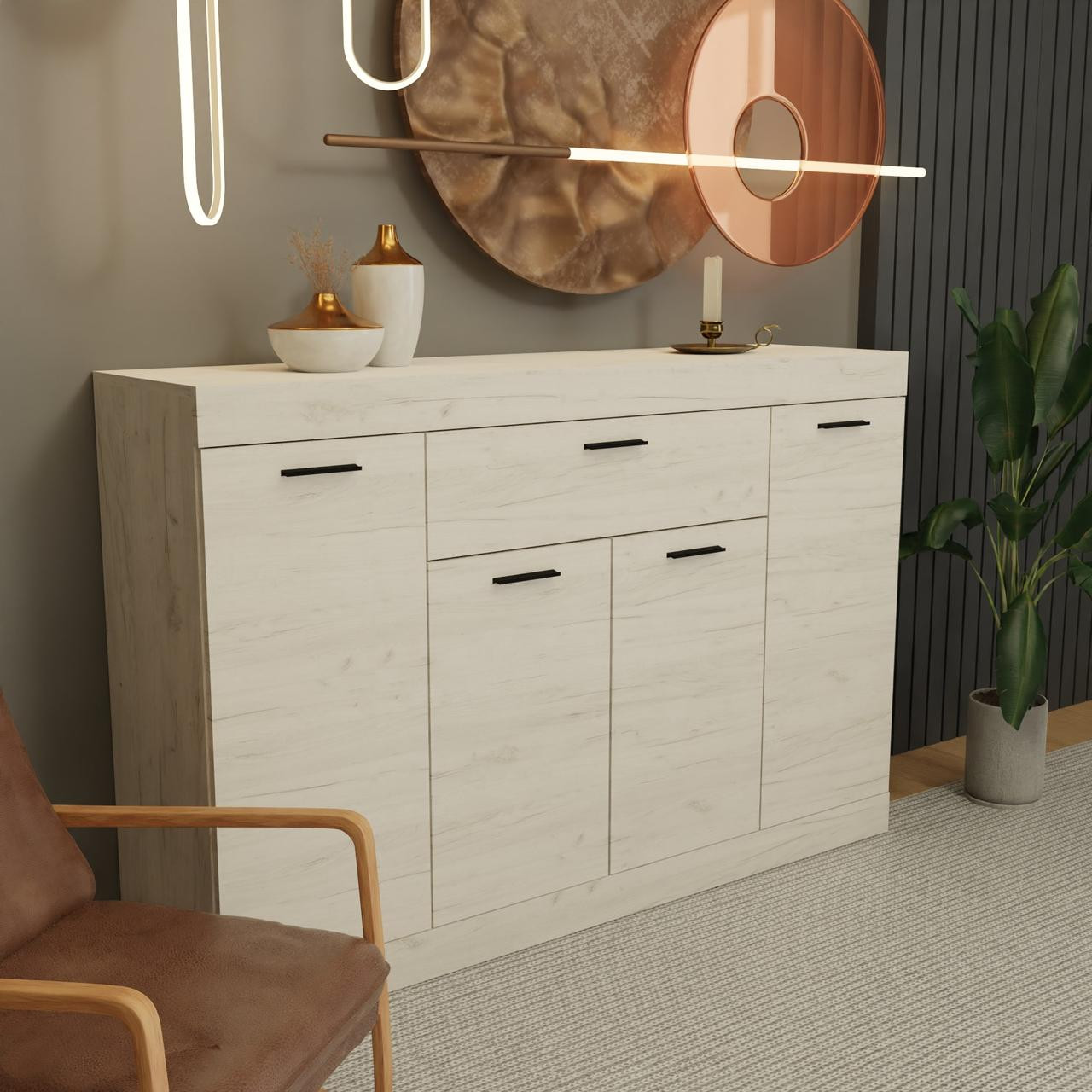 Большой комод EVR- Соната-7 крафт белый