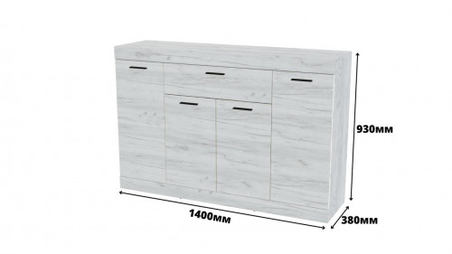 Большой комод EVR- Соната-7 крафт белый