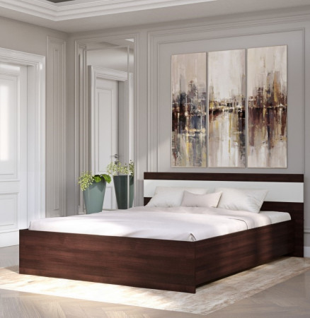 Кровать двуспальная EVR- Соната венге + белый