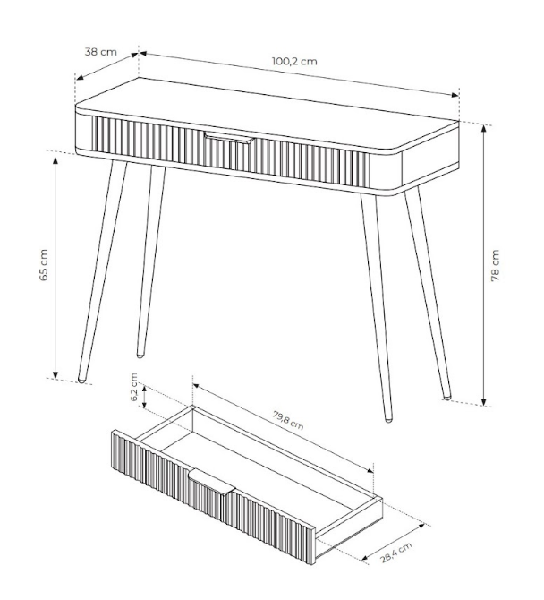 Туалетный столик Perfect Home- Ланте/Lante бежевый/черный