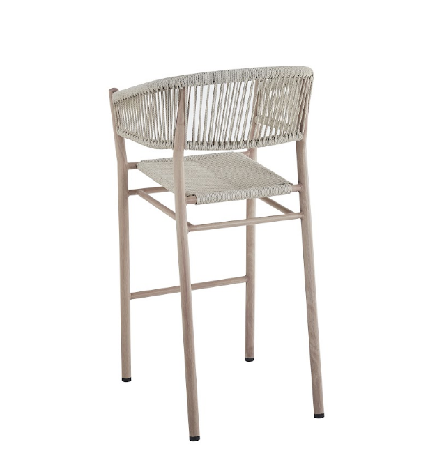 Стул садовый барный VTR- ODB-10 (Равелло) айвори + белый дуб  