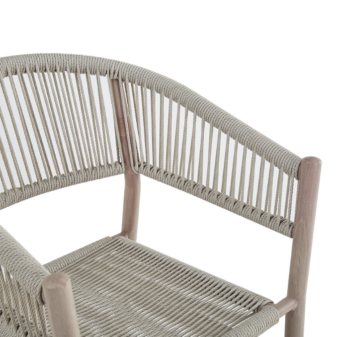 Стул садовый барный VTR- ODB-10 (Равелло) айвори + белый дуб  