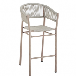 Стул садовый барный VTR- ODB-10 (Равелло) айвори + белый дуб  