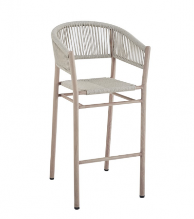 Стул садовый барный VTR- ODB-10 (Равелло) айвори + белый дуб  