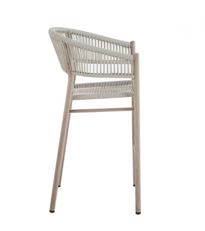 Стул садовый барный VTR- ODB-10 (Равелло) айвори + белый дуб  