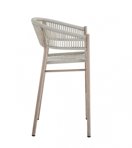 Стул садовый барный VTR- ODB-10 (Равелло) айвори + белый дуб  