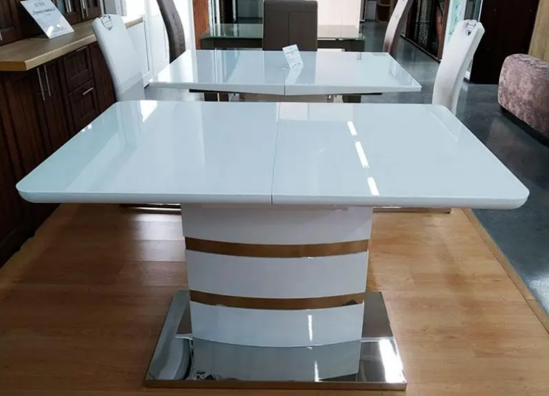 Стол обеденный модерн premium  EVRO- Montana DT115 белый 1100(+400) х 700 х 760