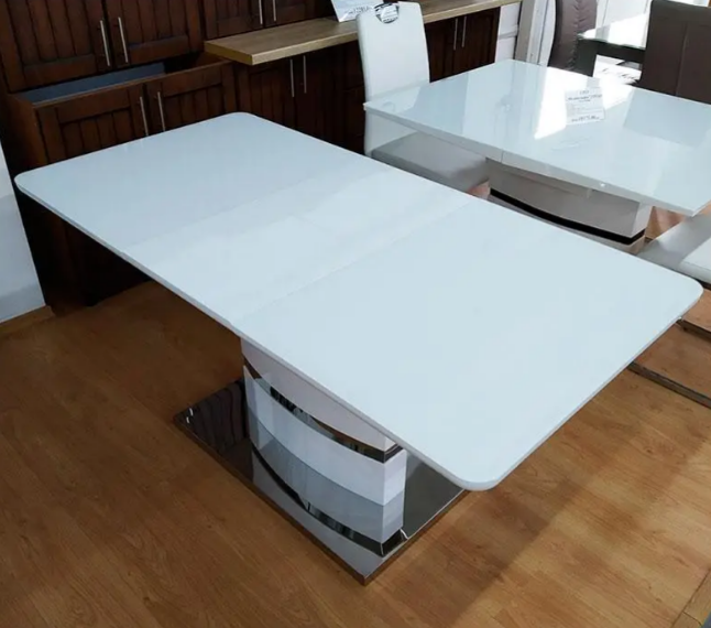 Стол обеденный модерн premium  EVRO- Montana DT115 белый 1100(+400) х 700 х 760