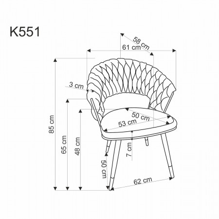 Стул обеденный Halmar K-551 (зеленый, пепельный)