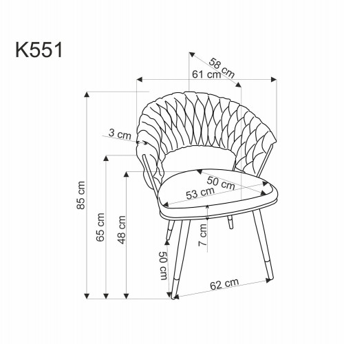 Стул обеденный Halmar K-551 (зеленый/пепельный)