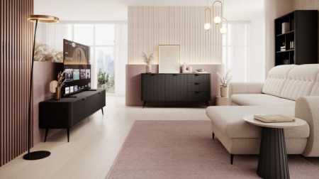 Комод Perfect Home Ланте / Lante 2D3S/163, 2-дверный с 3 ящиками (Черный)