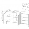 Комод Perfect Home Ланте / Lante 2D3S/163, 2-дверный с 3 ящиками (Черный)
