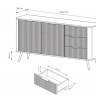 Комод Perfect Home Ланте / Lante 2D3S/163, 2-дверный с 3 ящиками (Черный)