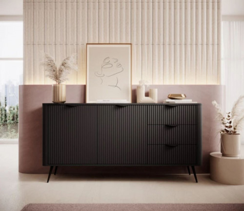 Комод Perfect Home Ланте / Lante 2D3S/163, 2-дверный с 3 ящиками (Черный)