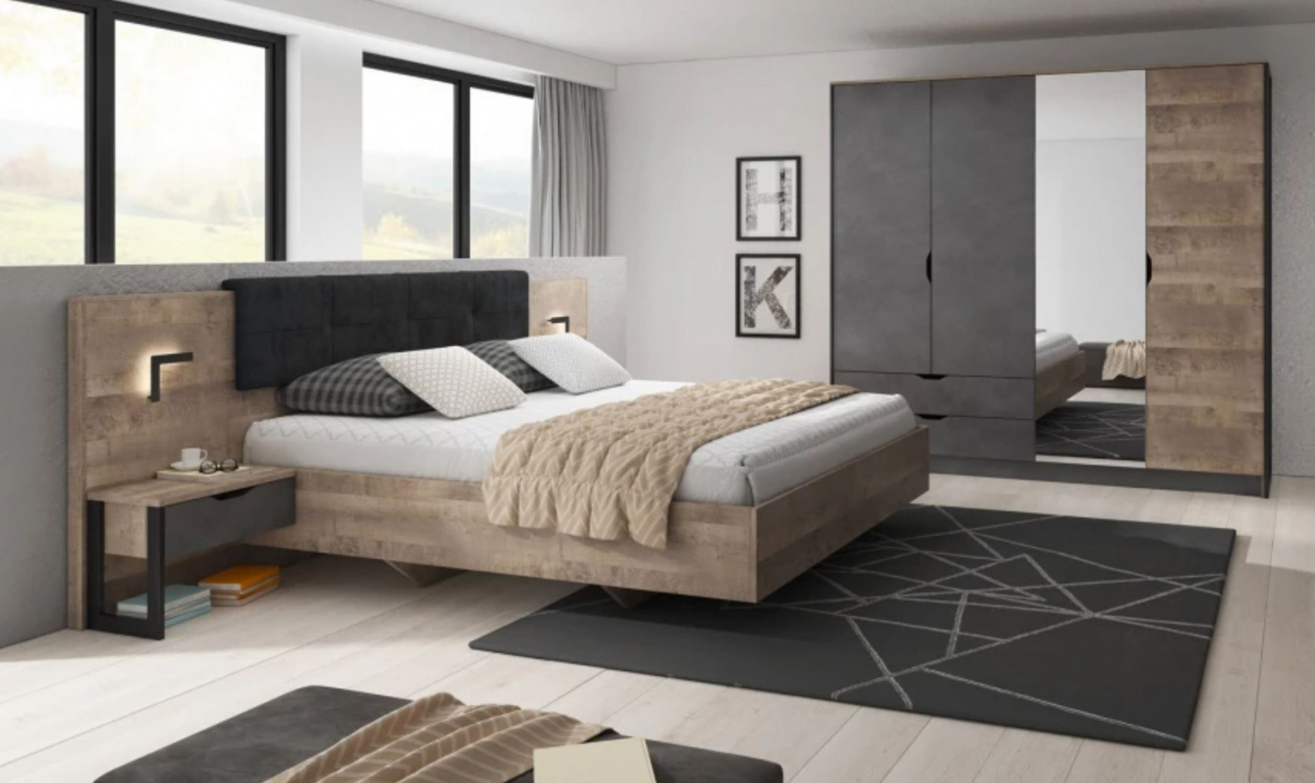 Спальня Perfect Home Арден / Arden A Дуб санд гранж/матера