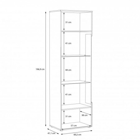 Витрина 1D левая Forte LOCARNO LCRV711L