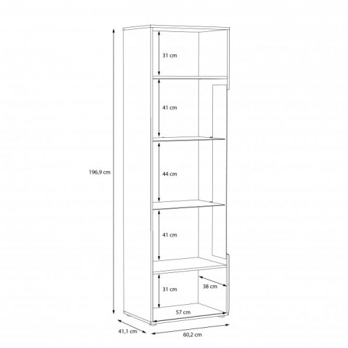 Витрина 1D левая Forte LOCARNO LCRV711L