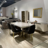 Стол раскладной Art-Deco EXI-  TES капучино +крем c золотой отделкой 180/220*100*79