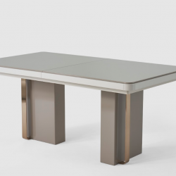 Стол раскладной Art-Deco EXI- TES капучино +крем c золотой отделкой 180/220*100*79