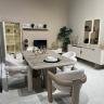 Стол раскладной Art-Deco EXI- TES капучино +крем c золотой отделкой 180/220*100*79