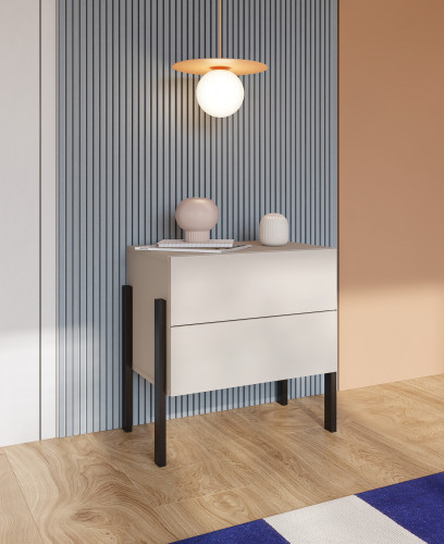 Тумбочка прикроватная Helvetia JUKON S 24KSND22 (кашемир/черный)