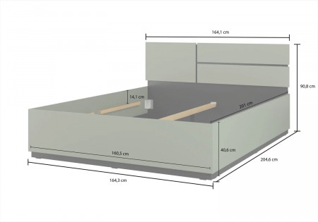 Кровать двуспальная Helvetia CROSS S (белый-черный)