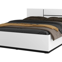 Кровать двуспальная Helvetia CROSS S (белый-черный)