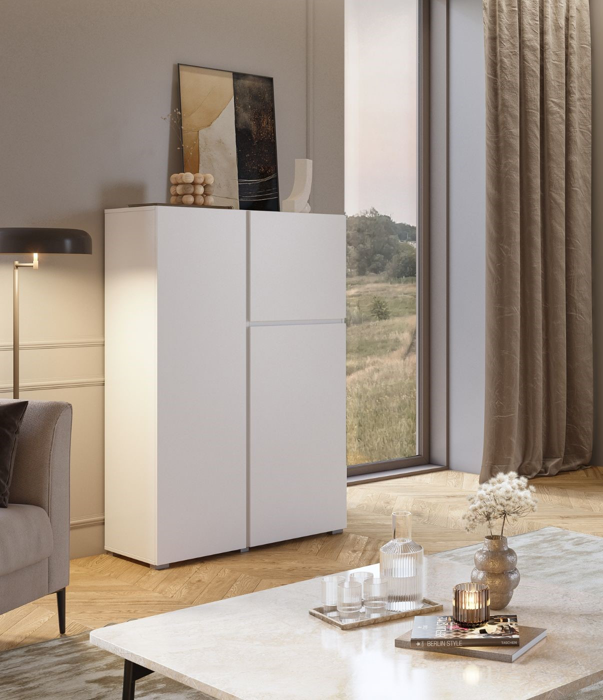 Комод на 3 двери Helvetia ASYMETRIC 2497OA46 (белый)