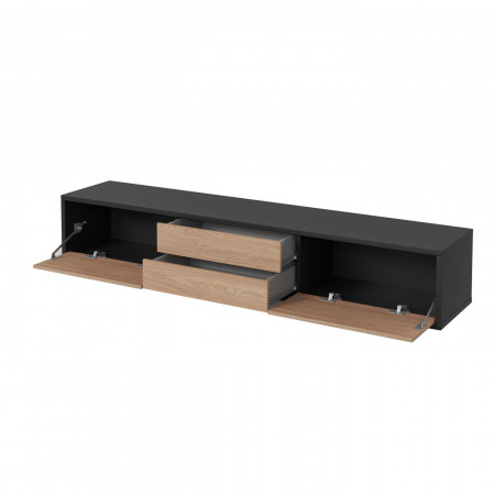Тумба под телевизор навесная Helvetia FRIDA 24JDMT39 (антрацит/дуб промасленный)