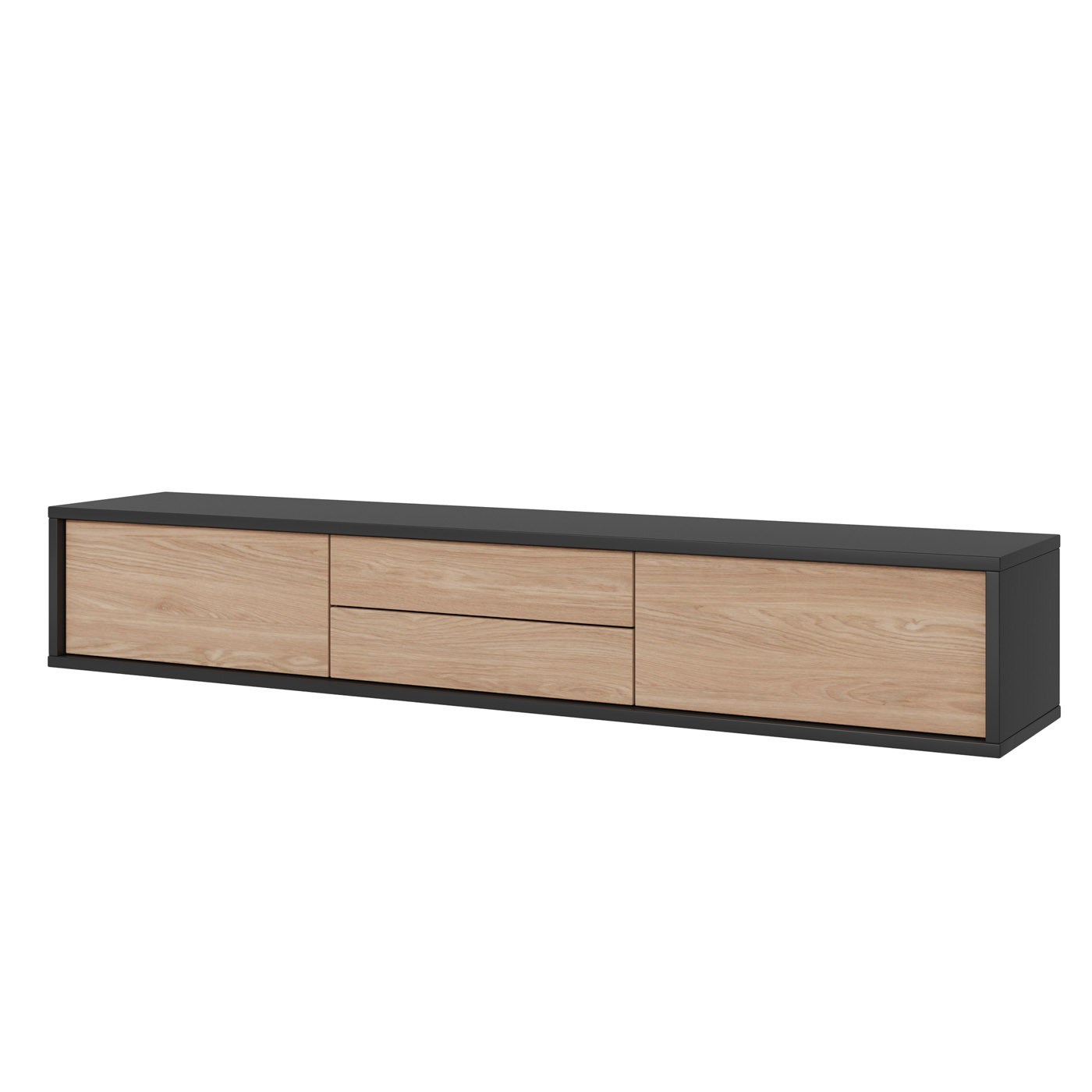 Тумба под телевизор навесная Helvetia FRIDA 24JDMT39 (антрацит/дуб промасленный)