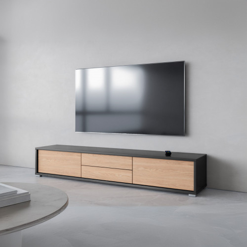 Тумба под телевизор навесная Helvetia FRIDA 24JDMT39 (антрацит/дуб промасленный)