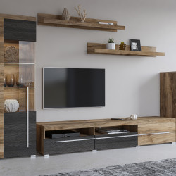 Стенка в гостиную Helvetia ROGER 226ZZH11 (сатиновый нуссбаум)