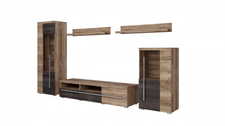 Стенка в гостиную Helvetia ROGER 226ZZH11 (сатиновый нуссбаум)