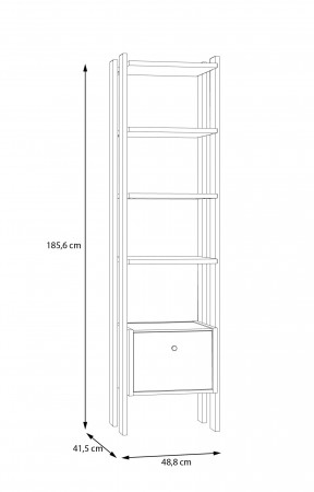 Стеллаж для книг Forte COXIM CXMR711 (дуб Маувелла/черный)