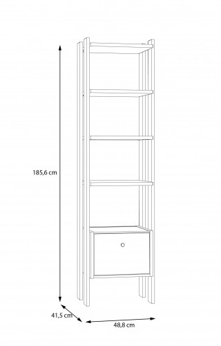 Стеллаж для книг Forte COXIM CXMR711 (дуб Маувелла/черный)