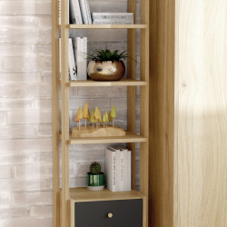 Стеллаж для книг Forte COXIM CXMR711 (дуб Маувелла/черный)