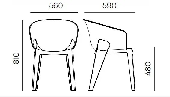Кресло уличное обеденное VLL- FERNE Premo (антрацит, серый)