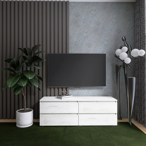 Тумба под телевизор EVR- Лайт ЛТВ-1400 крафт белый