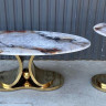 Комплект журнальных столов Elt- T-01 (1+1) золото + керамика  