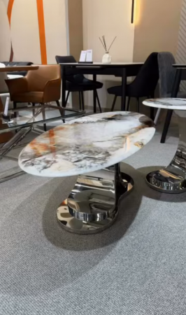 Комплект журнальных столов Elt- T-01 (1+1) золото, серебро + керамика  